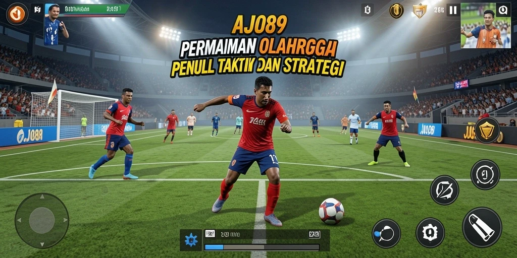 Screenshot AJO89 menunjukkan aksi seru di lapangan olahraga.