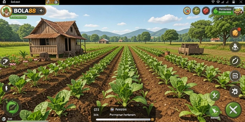Screenshot BOLA88 menampilkan gameplay seru dalam pertanian.