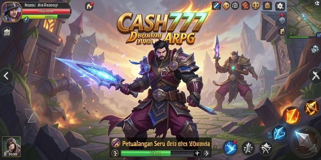 Screenshot menunjukkan aksi seru dalam game ARPG CASH777.