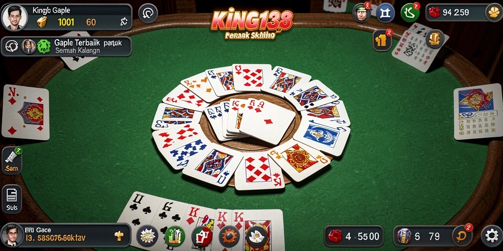 Tampilan gameplay Gaple yang seru dan interaktif di KING138.