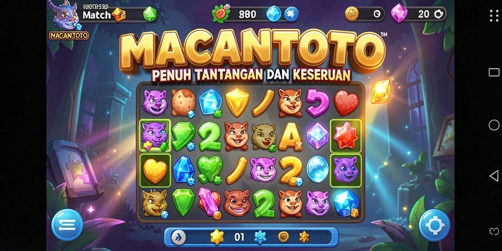 Screenshot gameplay <strong>MACANTOTO</strong> yang menunjukkan keseruan mencocokkan benda.