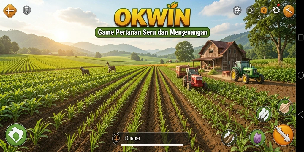 Gameplay OKWIN yang seru dan menarik dalam bertani.