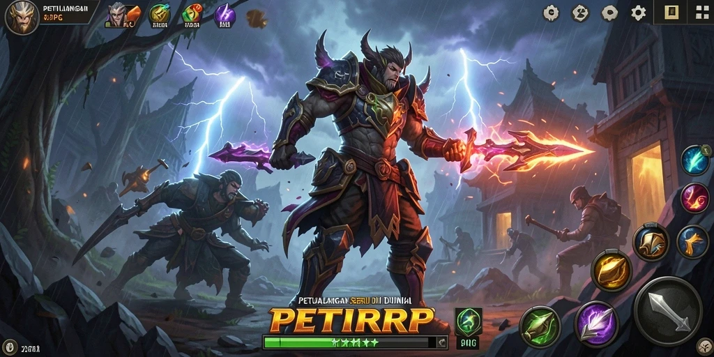 Tampilan gameplay PETIRRP menampilkan pertarungan seru dan karakter menarik.