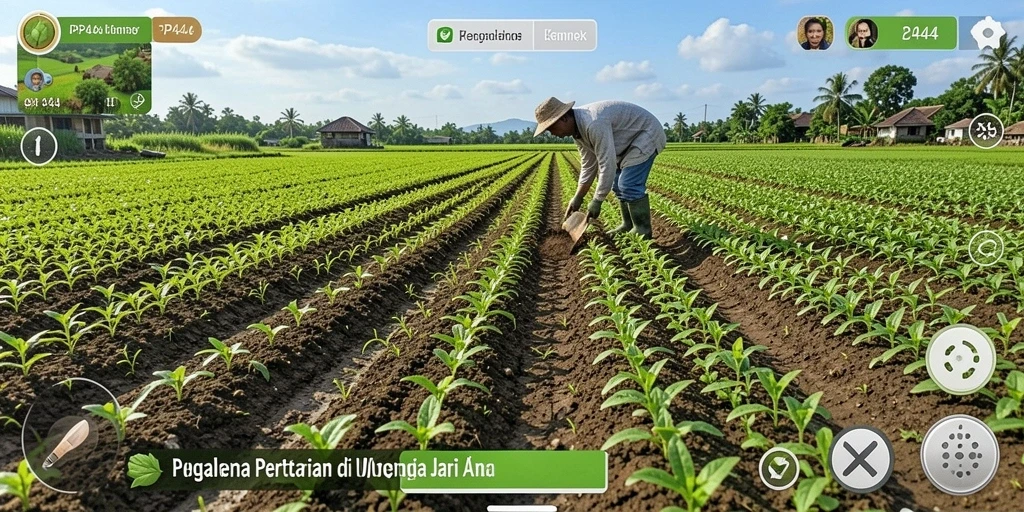 Tampilan gameplay PP444 menunjukkan keseruan bertani yang mendebarkan.
