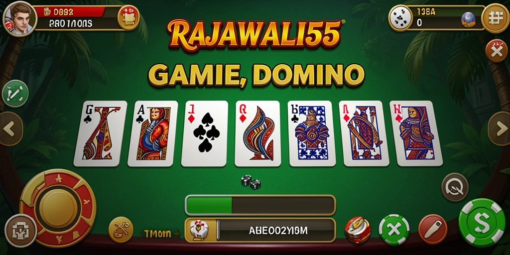 Tampilan gameplay seru RAJAWALI55 dalam permainan Domino.