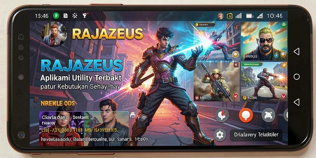 Tampilan antarmuka aplikas RAJAZEUS yang modern dan user-friendly.