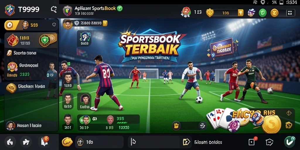Tampilan utama T9999 dengan berbagai pilihan taruhan olahraga.