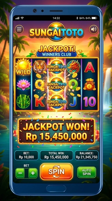 Pengguna sedang menjelajahi aplikasi di sungaitoto.